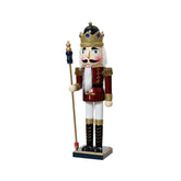 Decoris Firwood Nutcracker with Sceptre 50cm - Oxblood/White